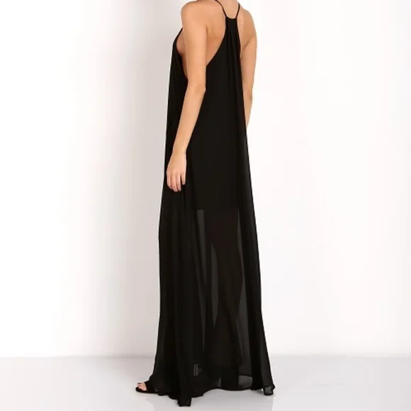 Show Me Your Mumu Black Sheer Lined Bronte Maxi Sleeveless Dress Small! - Picture 6 of 14